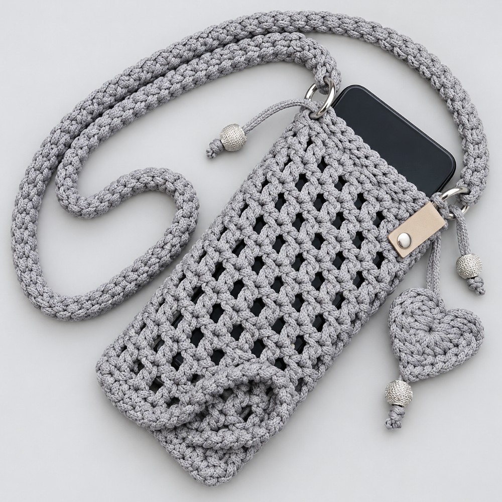 Let's crochet a beautiful and comfortable phone case (8)