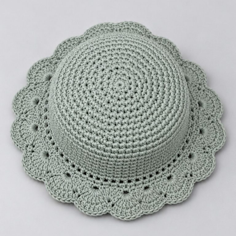 Summer Hat with a Brim - Easy and Quick Crochet Summer Hat Crochet Tutorial (10)
